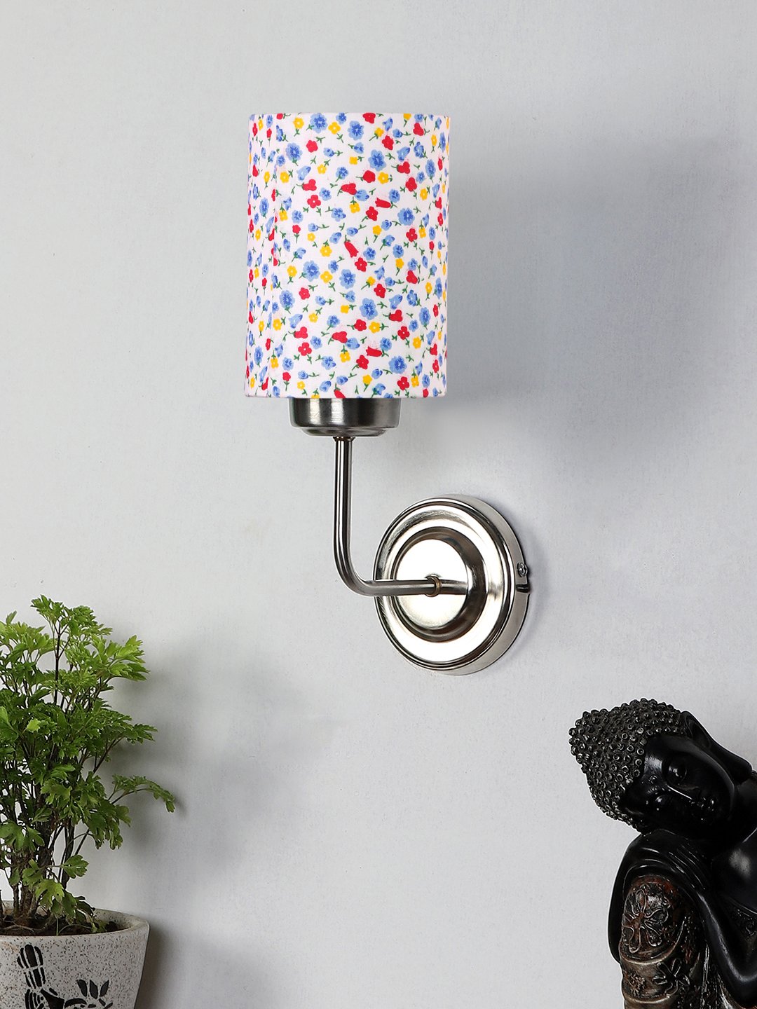 Ambika Home Multicolor cotton shade wall mounted lamp with Steel Base Decorative Wall Lamp for Living Room, Bedroom & Hallway