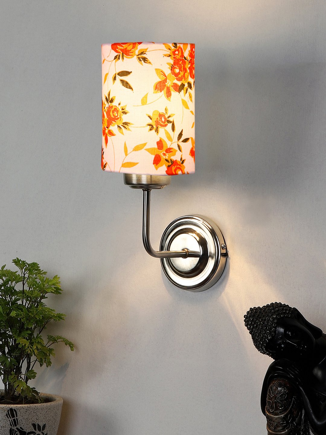 Ambika Home Multicolor cotton shade wall mounted lamp with Steel Base Decorative Wall Lamp for Living Room, Bedroom & Hallway - Image 2
