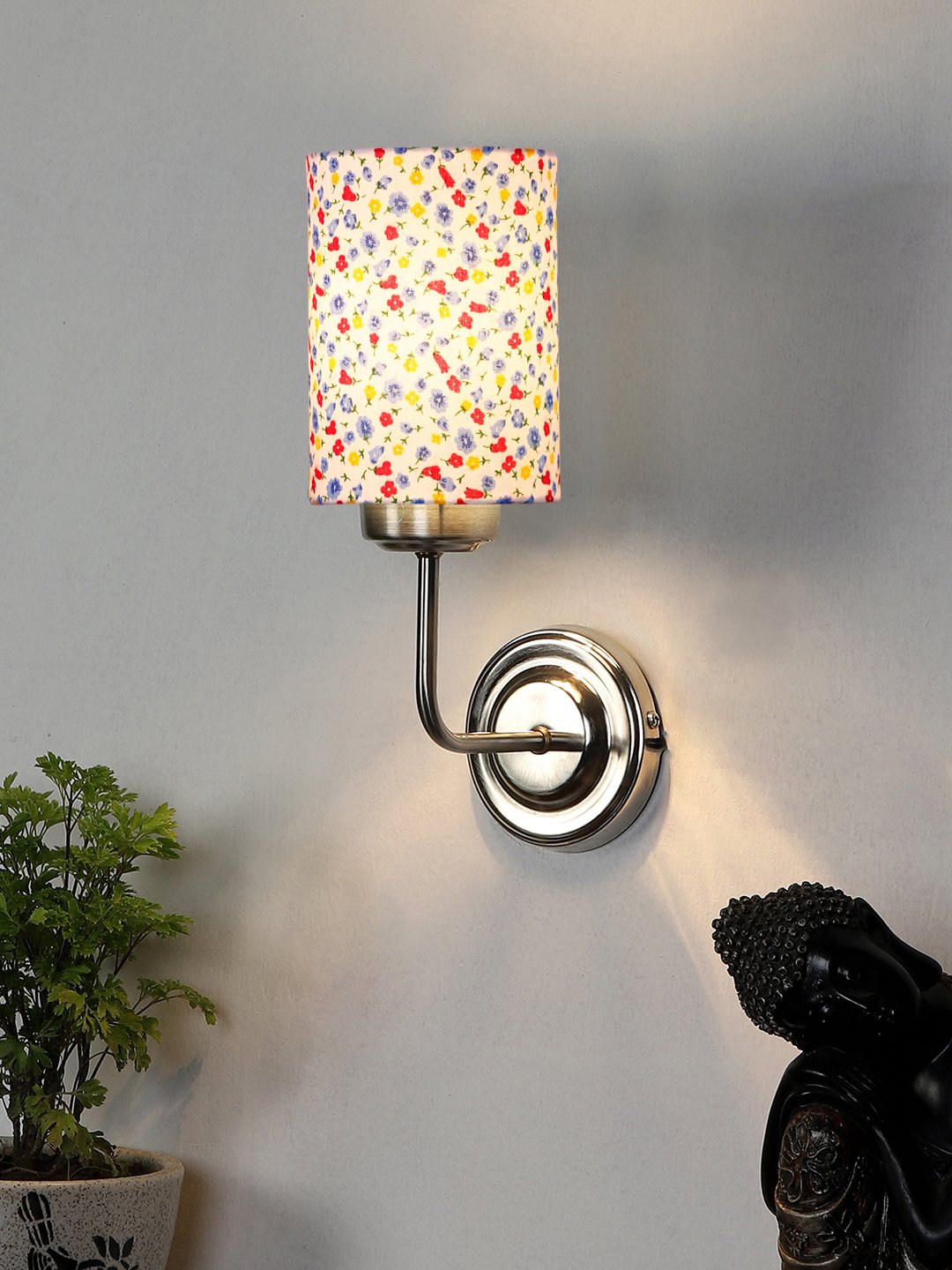 Ambika Home Multicolor cotton shade wall mounted lamp with Steel Base Decorative Wall Lamp for Living Room, Bedroom & Hallway - Image 2