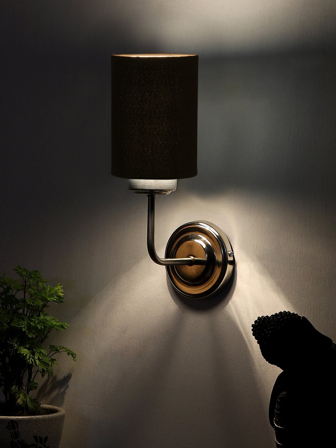 Ambika Home Black cotton Wall mounted Lamp with Steel Base Decorative Wall Lamp for Living Room, Bedroom & Hallway - Image 3