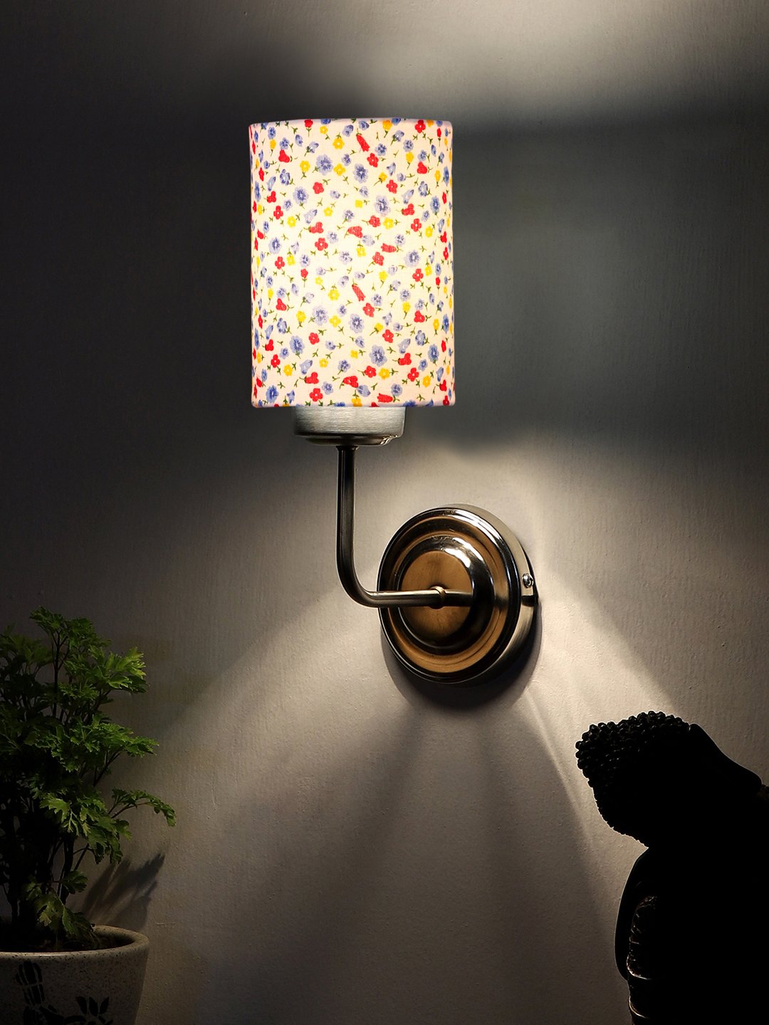 Ambika Home Multicolor cotton shade wall mounted lamp with Steel Base Decorative Wall Lamp for Living Room, Bedroom & Hallway - Image 10