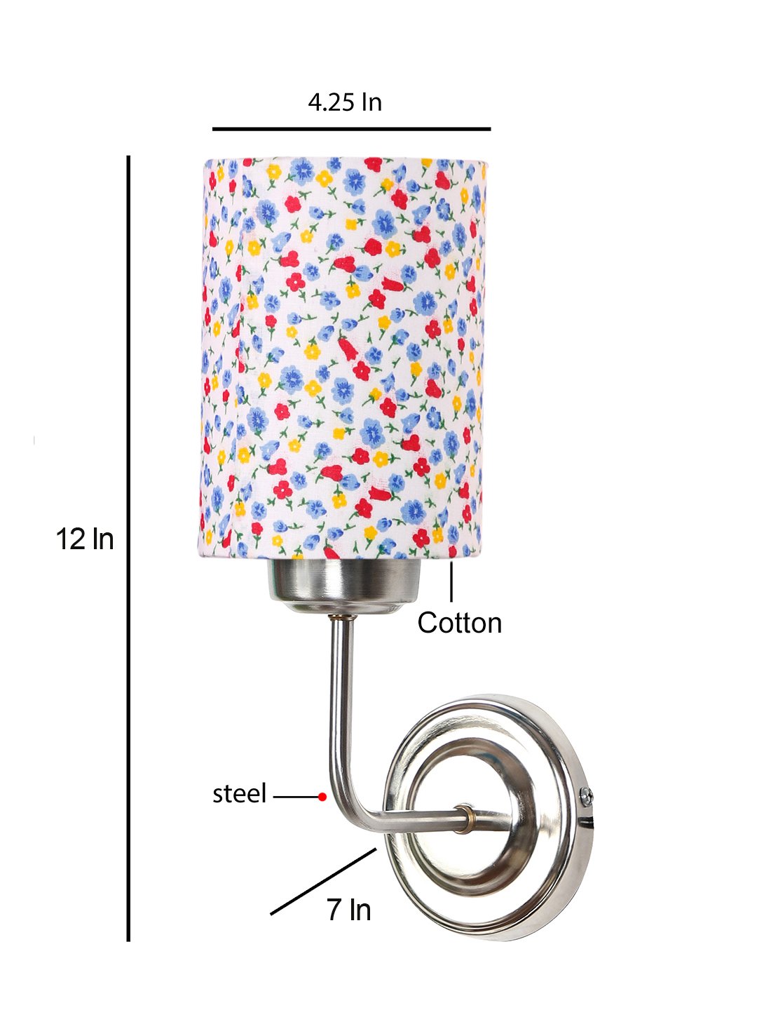 Ambika Home Multicolor cotton shade wall mounted lamp with Steel Base Decorative Wall Lamp for Living Room, Bedroom & Hallway - Image 12