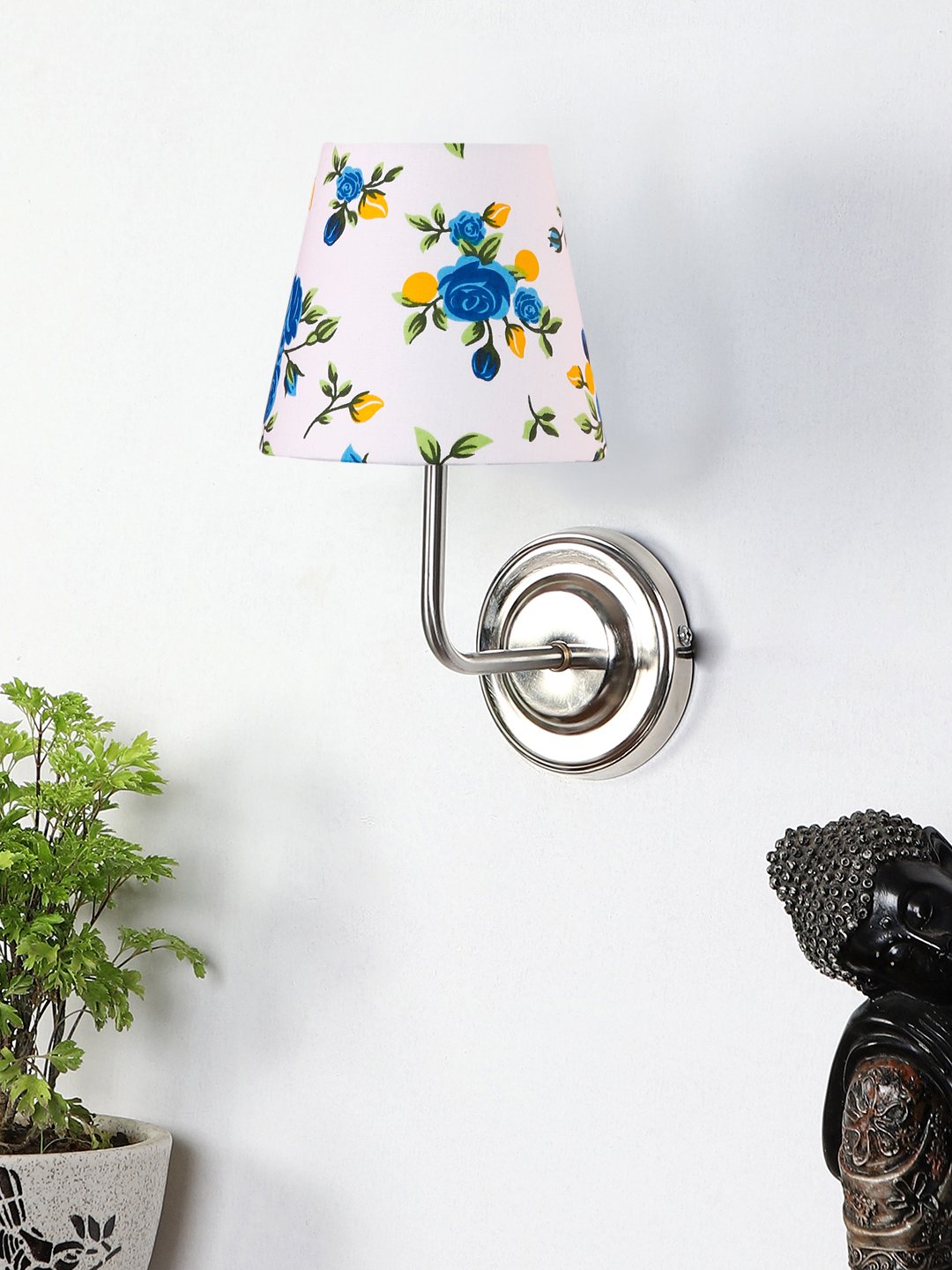 Ambika Home Multicolor cotton shade wall mounted lamp with Steel Base Decorative Wall Lamp for Living Room, Bedroom & Hallway