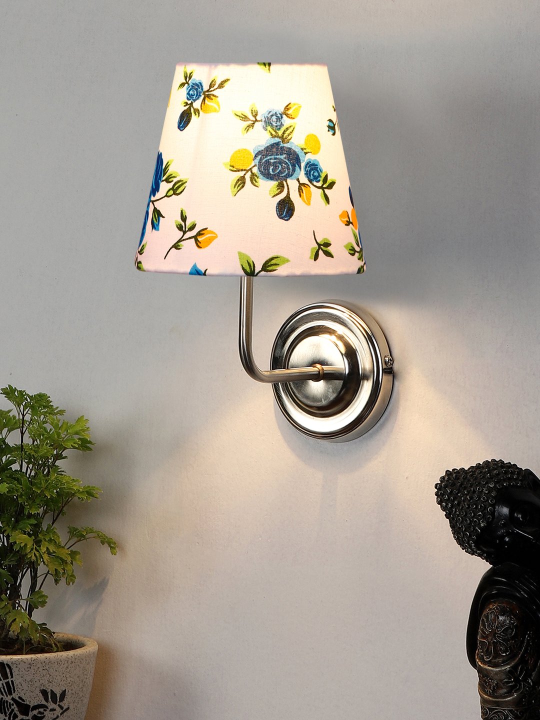 Ambika Home Multicolor cotton shade wall mounted lamp with Steel Base Decorative Wall Lamp for Living Room, Bedroom & Hallway - Image 2