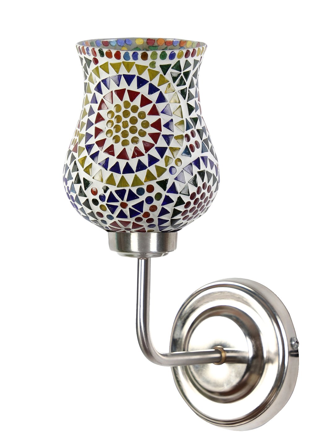 Ambika Home Multicolor Glass Wall Mounted Lamp with Steel Base Decorative Wall Lamp for Living Room, Bedroom & Hallway - Image 4