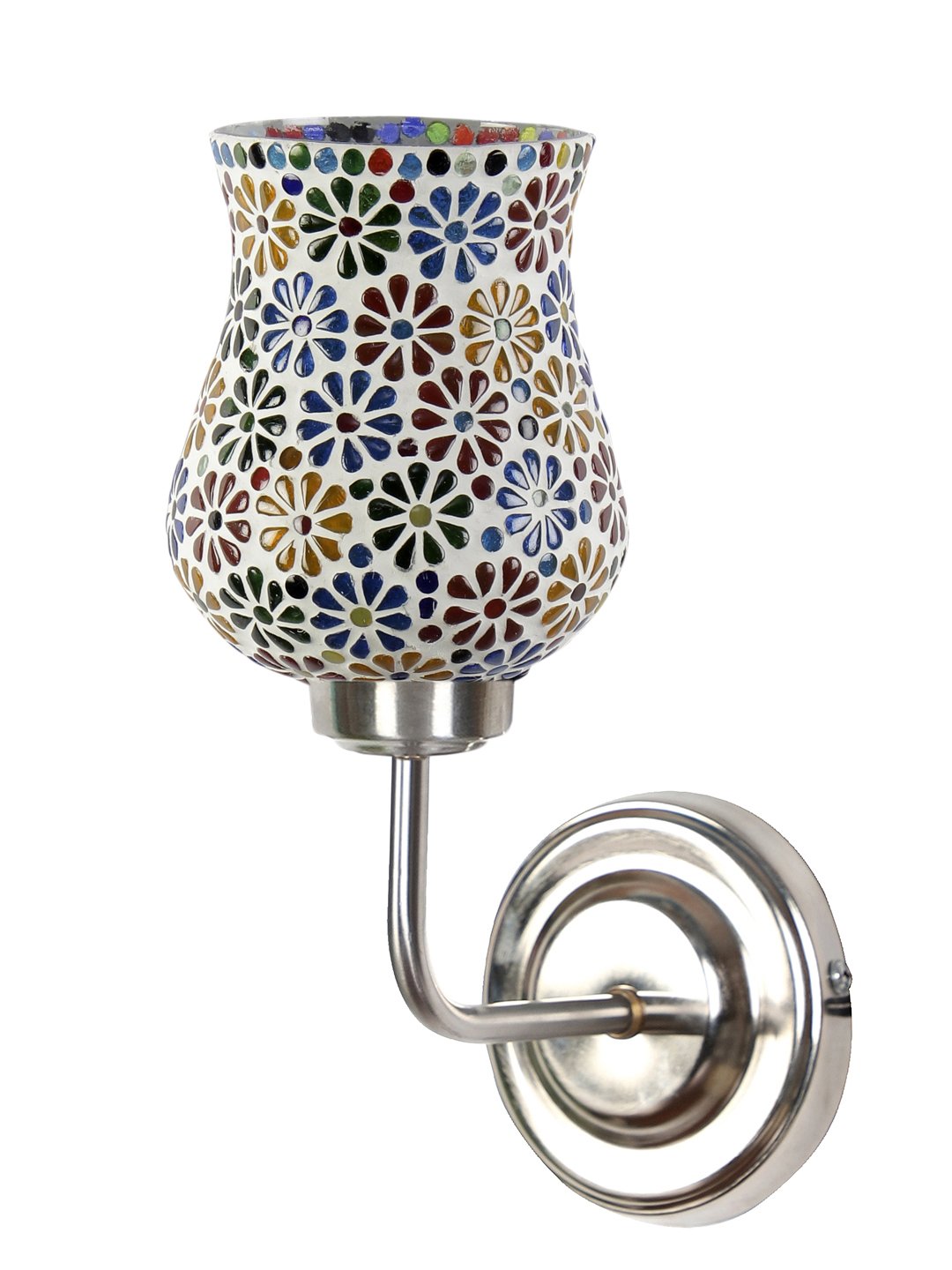 Ambika Home Multicolor Glass Wall Mounted Lamp with Steel Base Decorative Wall Lamp for Living Room, Bedroom & Hallway - Image 4
