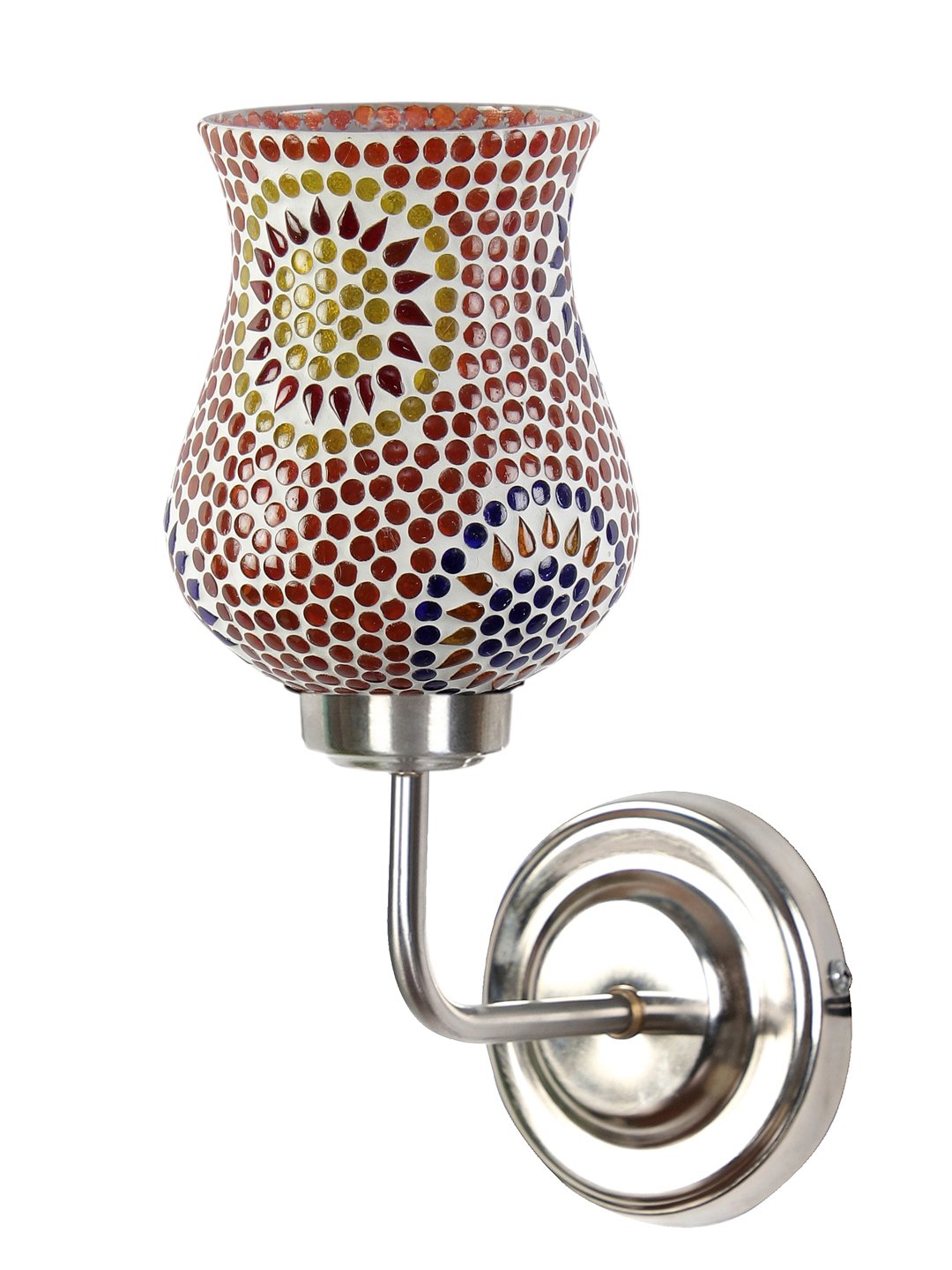 Ambika Home Multicolor Glass Wall Mounted Lamp with Steel Base Decorative Wall Lamp for Living Room, Bedroom & Hallway - Image 6