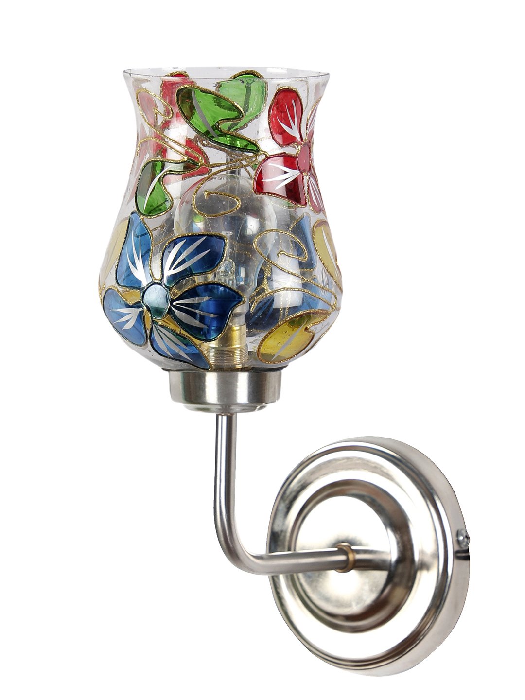 Ambika Home Multicolor Glass Wall Mounted Lamp with Steel Base Decorative Wall Lamp for Living Room, Bedroom & Hallway - Image 5
