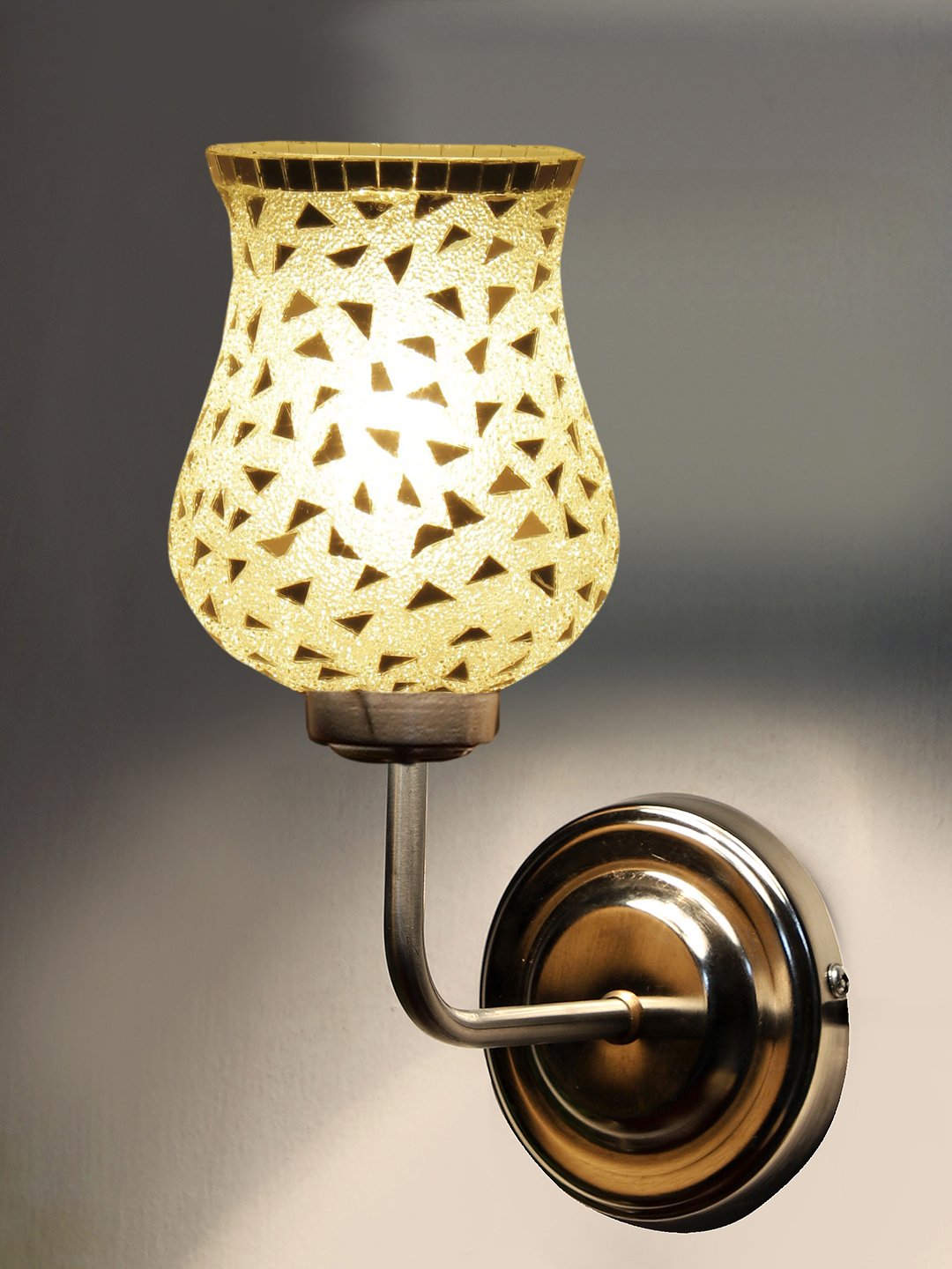 Ambika Home Multicolor Glass Wall Mounted Lamp with Steel Base Decorative Wall Lamp for Living Room, Bedroom & Hallway - Image 7