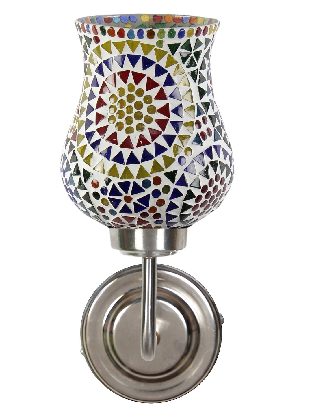 Ambika Home Multicolor Glass Wall Mounted Lamp with Steel Base Decorative Wall Lamp for Living Room, Bedroom & Hallway - Image 8