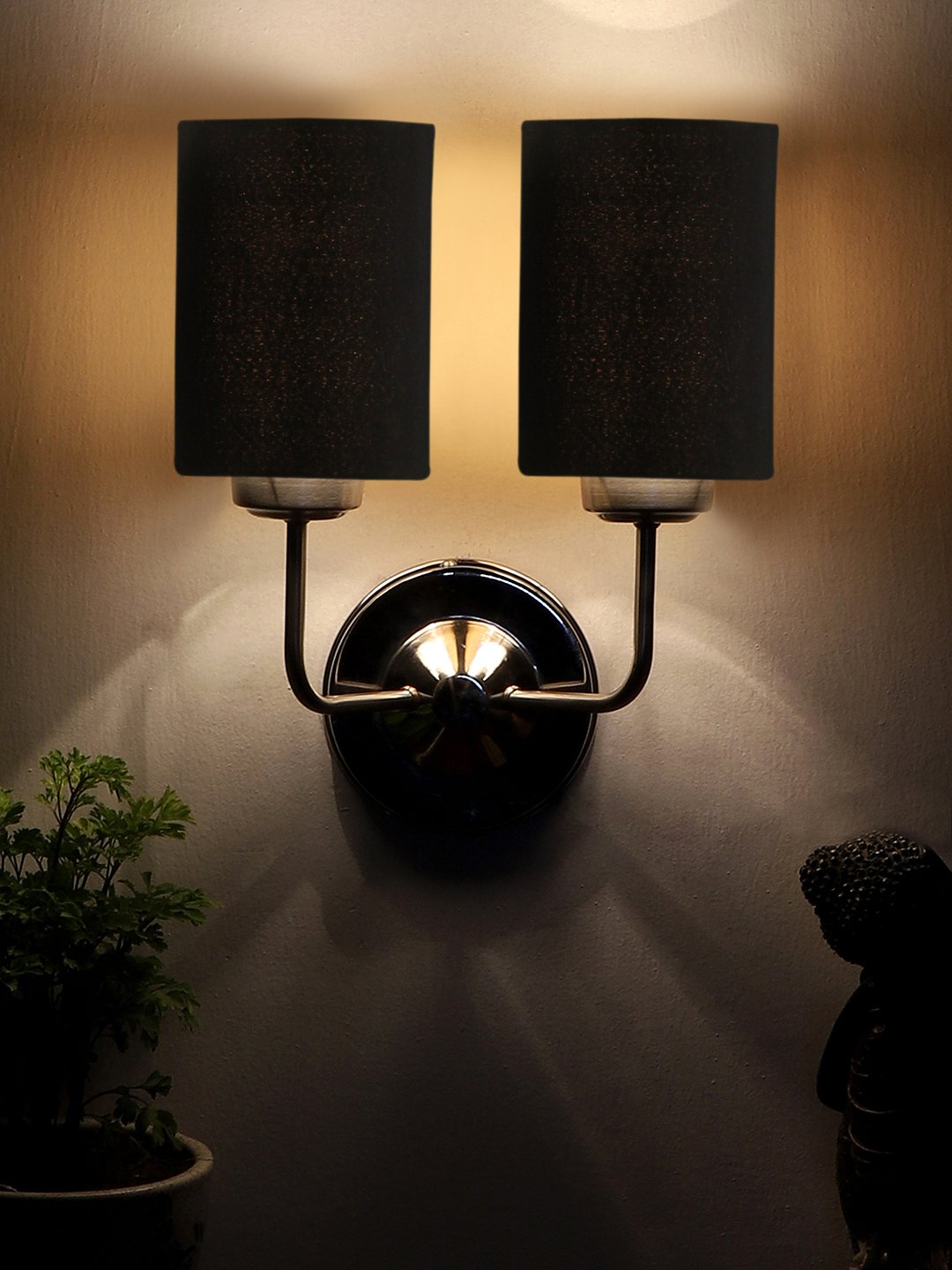 Ambika Home Dual Black cotton Wall mounted Lamp with Steel Base Decorative Wall Lamp for Living Room, Bedroom & Hallway - Image 13