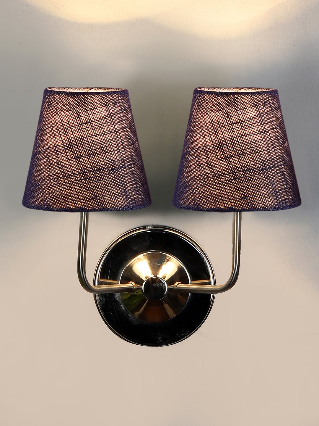 Ambika Home Dual Off White Cotton Wall Mounted Lamp with Steel Base Decorative Wall Lamp for Living Room, Bedroom & Hallway - Image 10