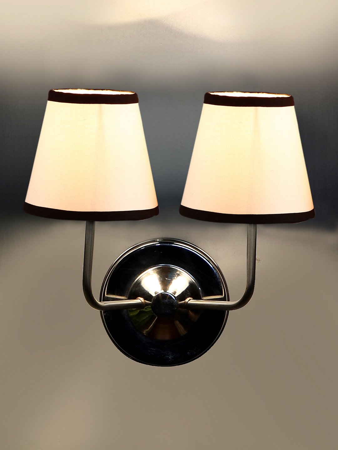 Ambika Home Dual Off White Cotton Wall Mounted Lamp with Steel Base Decorative Wall Lamp for Living Room, Bedroom & Hallway - Image 12