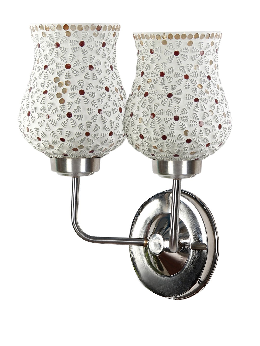 Ambika Home Dual Multicolor Mosaic Glass Wall Mounted Lamp with Steel Base Decorative Wall Lamp for Living Room, Bedroom & Hallway - Image 8
