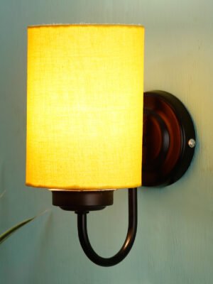Ambika Home Yellow cotton Wall mounted Lamp Iron Base Decorative Wall Lamp for Living Room, Bedroom & Hallway