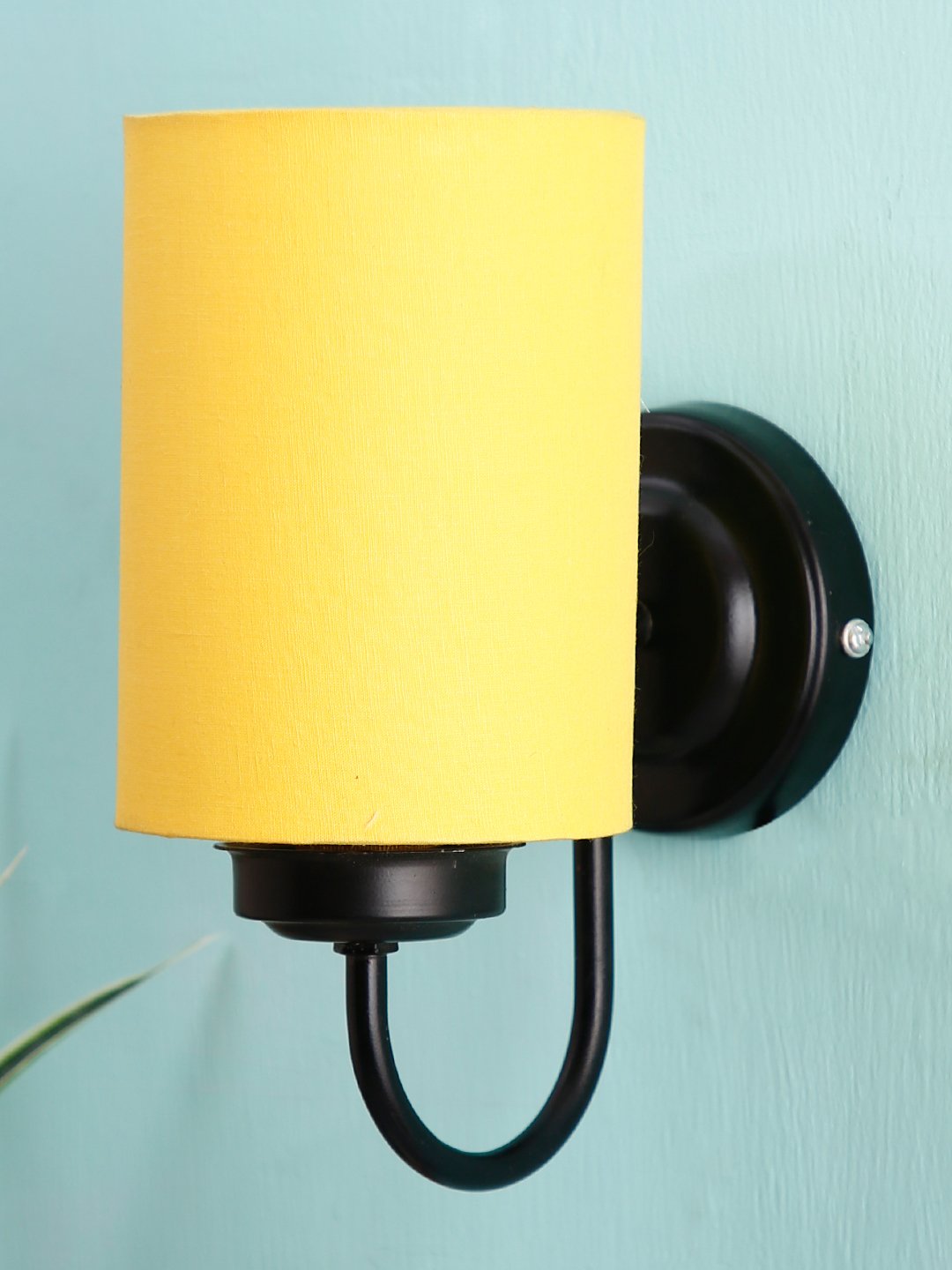 Ambika Home Yellow cotton Wall mounted Lamp Iron Base Decorative Wall Lamp for Living Room, Bedroom & Hallway - Image 2