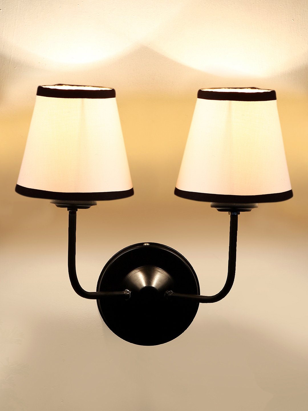 Ambika Home Dual White & Black cotton Wall mounted Lamp Iron Base Decorative Wall Lamp for Living Room, Bedroom & Hallway - Image 7
