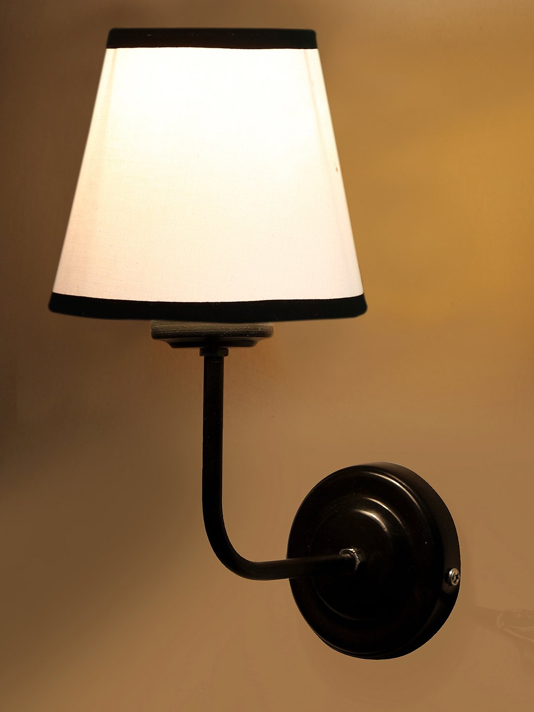 Ambika Home White & Black cotton Wall mounted Lamp Iron Base Decorative Wall Lamp for Living Room, Bedroom & Hallway - Image 4