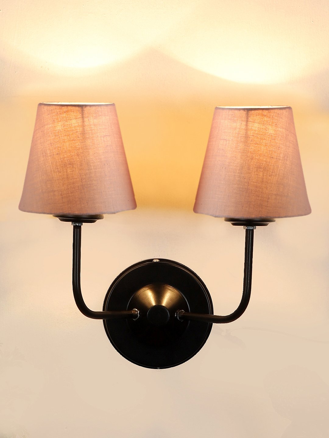 Ambika Home Dual Grey cotton Wall mounted Lamp Iron Base Decorative Wall Lamp for Living Room, Bedroom & Hallway - Image 7