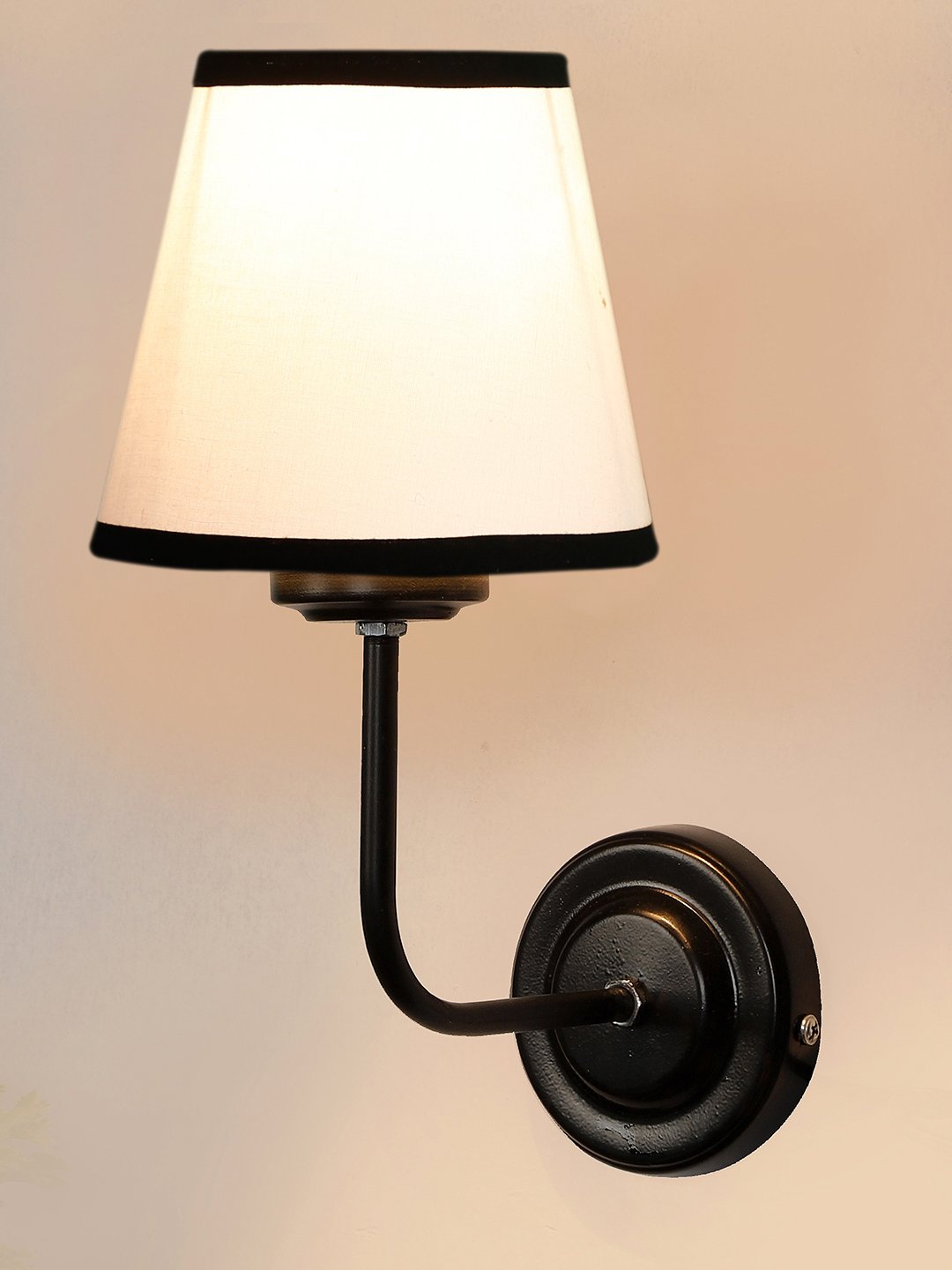 Ambika Home White & Black cotton Wall mounted Lamp Iron Base Decorative Wall Lamp for Living Room, Bedroom & Hallway - Image 5