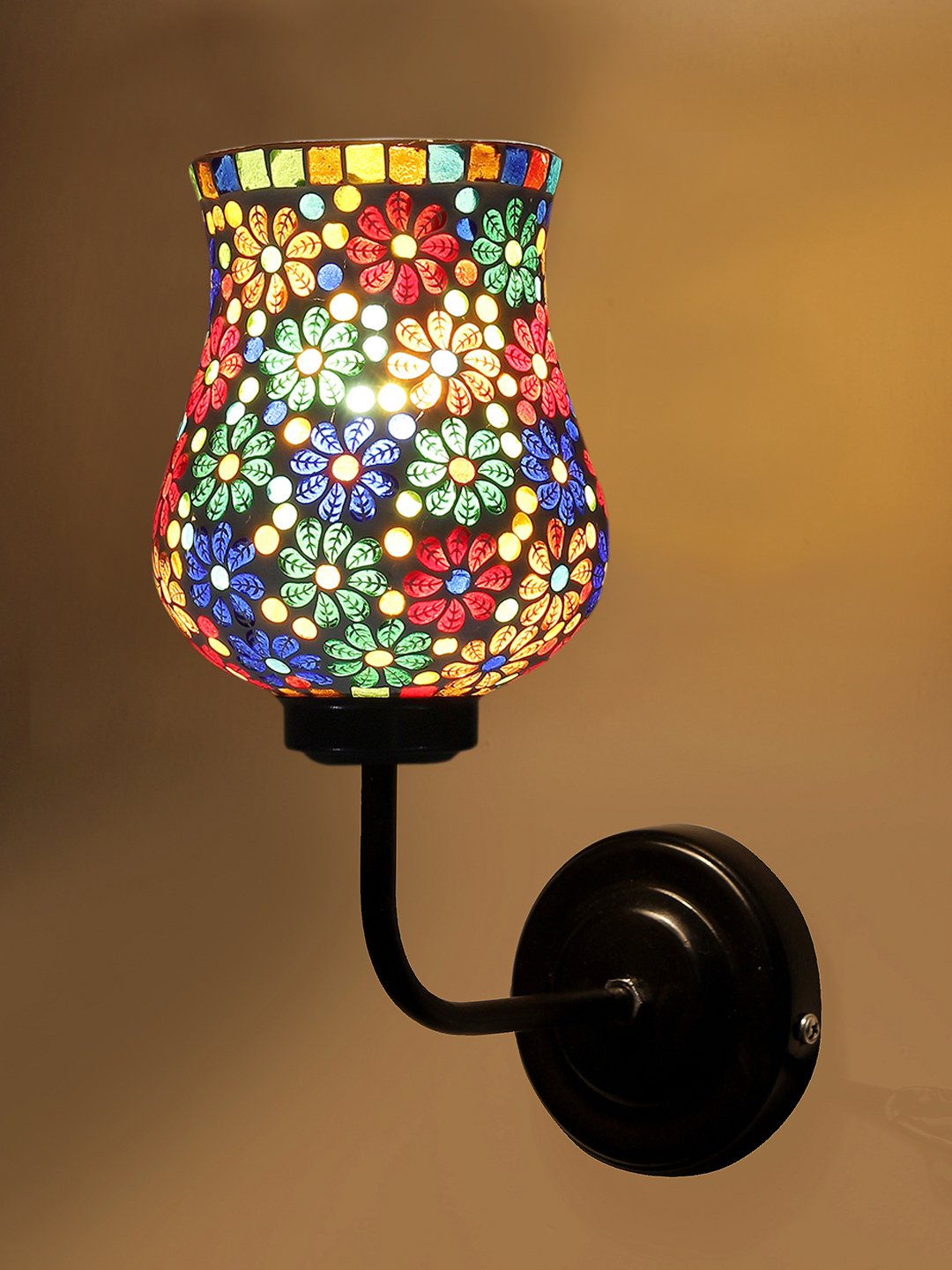 Ambika Home Multicolor Mosaic Glass shade wall mounted lamp with iron base Decorative Wall Lamp for Living Room, Bedroom & Hallway - Image 5
