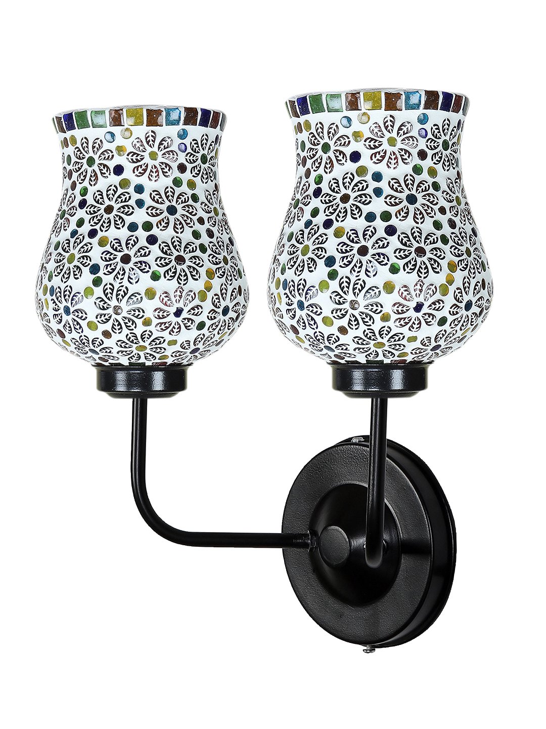 Ambika Home Dual Multicolor Mosaic Glass Wall Mounted Lamp with Iron Base Decorative Wall Lamp for Living Room, Bedroom & Hallway - Image 7