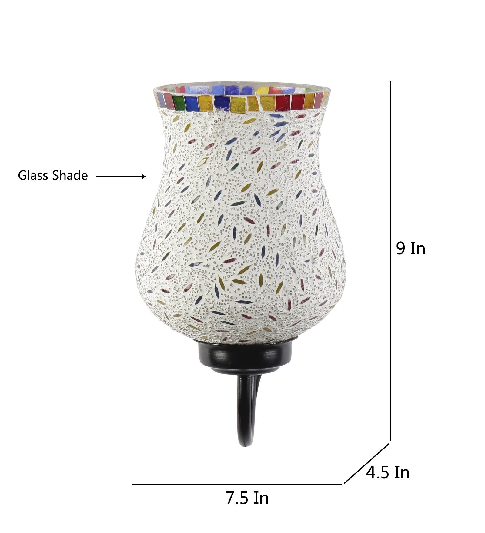 Ambika Home Single Wall Mounted Lamp with Mosaic Glass Decorative Wall Lamp for Living Room, Bedroom & Hallway - Image 6