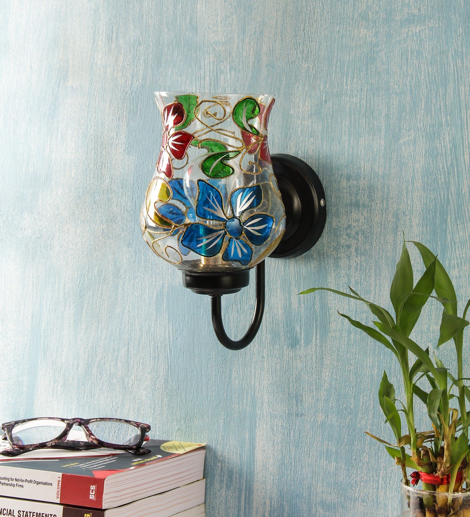 Ambika Home Single Wall Mounted Lamp with Mosaic Glass Decorative Wall Lamp for Living Room, Bedroom & Hallway - Image 2