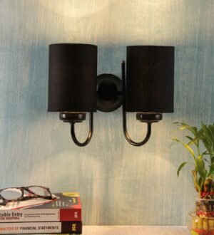 Ambika Home Dual Black cotton Wall mounted Lamp with Iron Base Decorative Wall Lamp for Living Room, Bedroom & Hallway