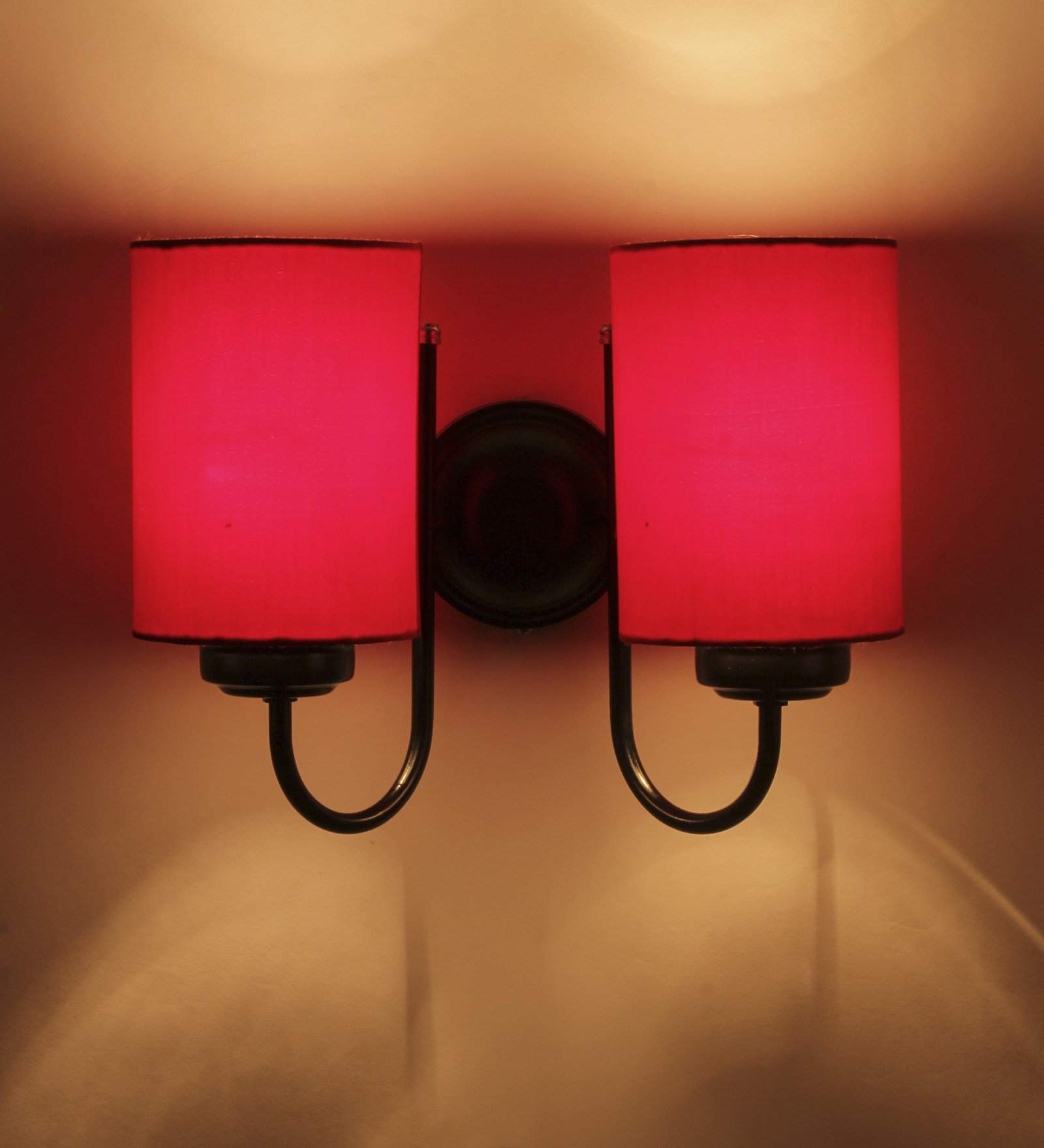 Ambika Home Dual Red cotton Wall mounted Lamp Iron Base Decorative Wall Lamp for Living Room, Bedroom & Hallway - Image 3