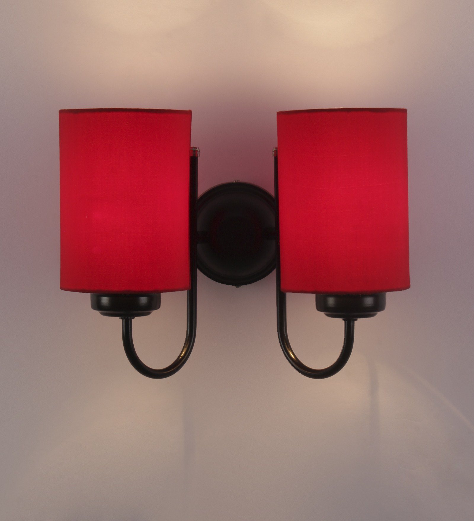 Ambika Home Dual Red cotton Wall mounted Lamp Iron Base Decorative Wall Lamp for Living Room, Bedroom & Hallway - Image 4