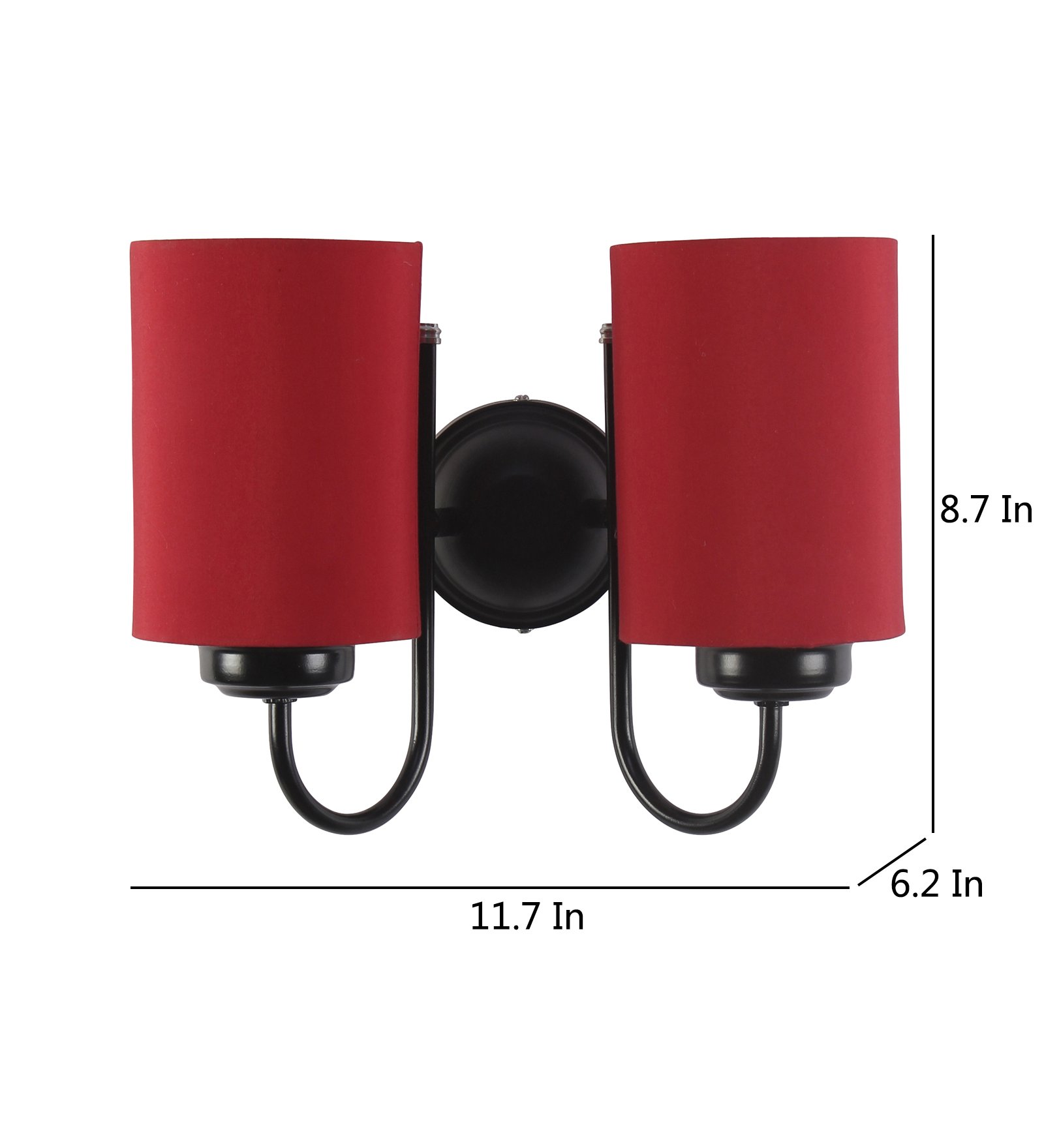 Ambika Home Dual Red cotton Wall mounted Lamp Iron Base Decorative Wall Lamp for Living Room, Bedroom & Hallway - Image 6