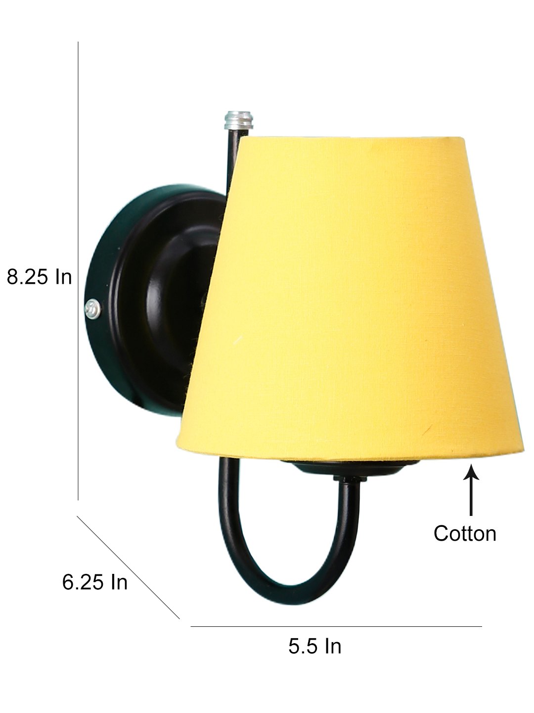 Ambika Home Yellow cotton Wall mounted Lamp Iron Base Decorative Wall Lamp for Living Room, Bedroom & Hallway - Image 6