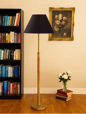 Ambika Home Black Shade Premium Floor Lamp for Living Room, Bedroom & Hallway | Decorative Standing Light | E27 Holder Included Bulb