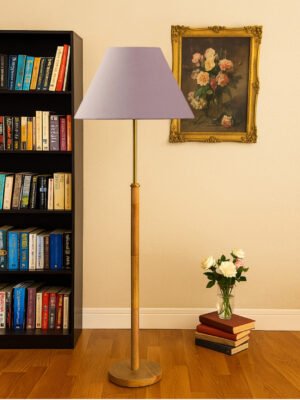 Ambika Home Grey  Shade Premium Floor Lamp for Living Room, Bedroom & Hallway | Decorative Standing Light | E27 Holder Included Bulb