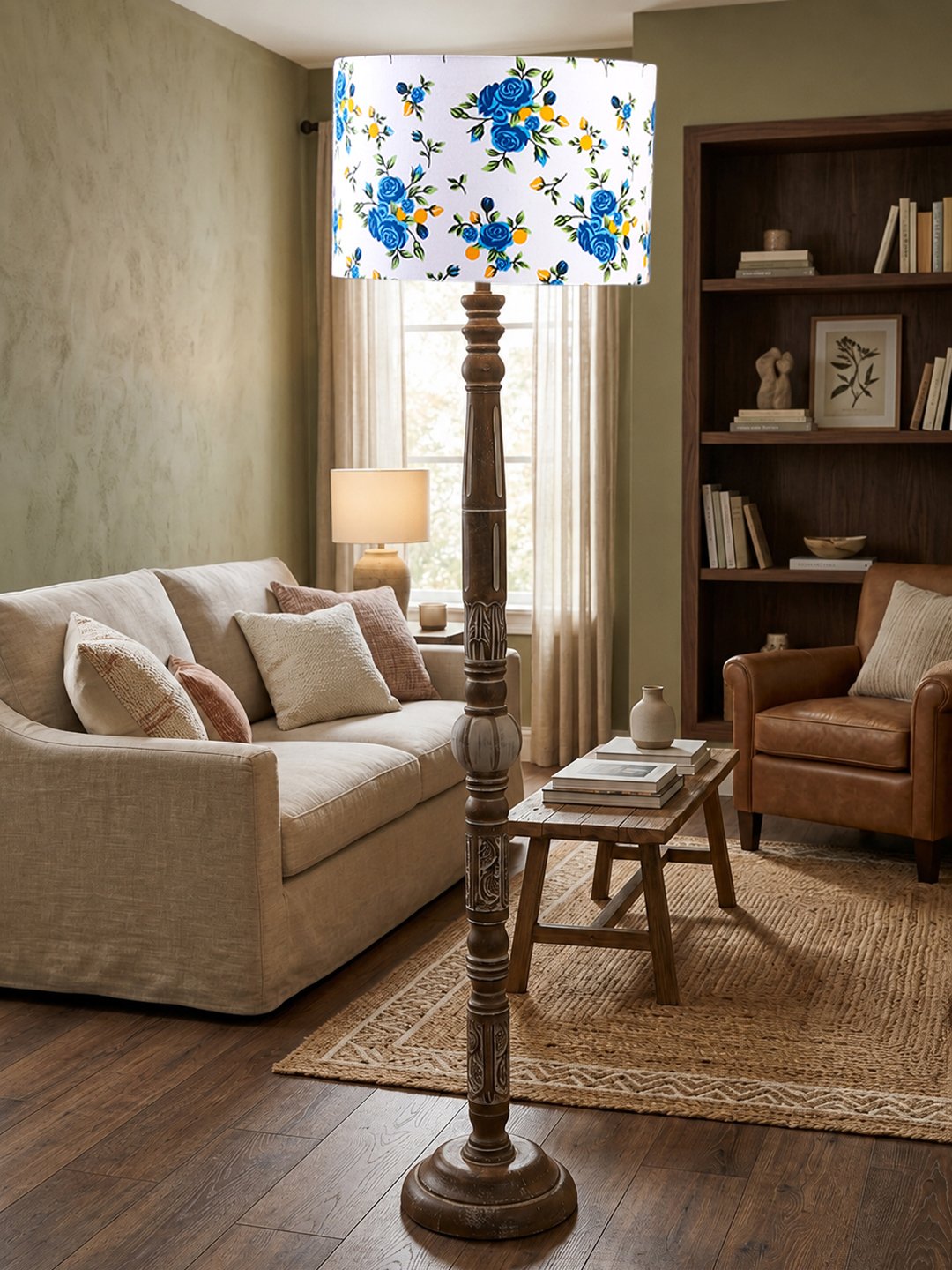 Ambika Home Grand Horizon White Brushed Floor Lamp | Premium Living Room, Bedroom & Hallway Lighting | E27 Holder & Bulb Included