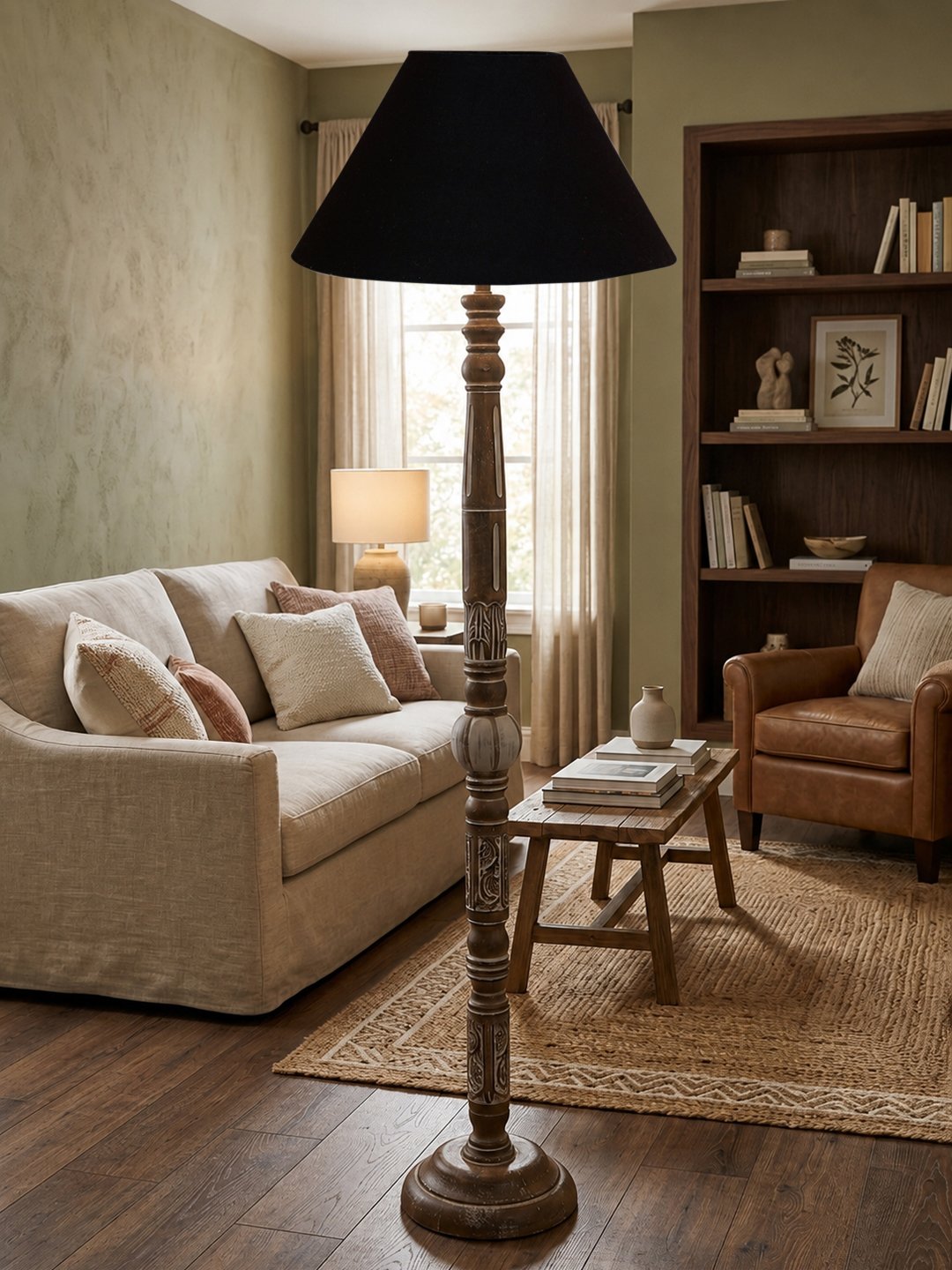 Ambika Home Prestige Home White Brushed Floor Lamp | Premium Living Room, Bedroom & Hallway Lighting | E27 Holder & Bulb Included