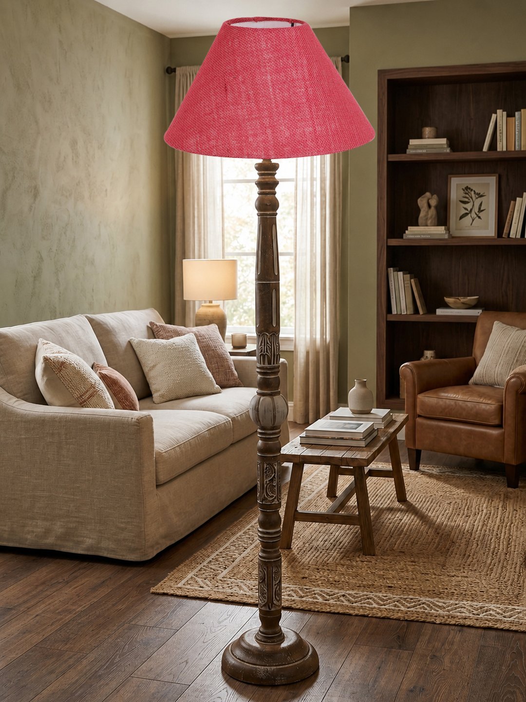 Ambika Home Arctic Luxe White Brushed Floor Lamp | Premium Living Room, Bedroom & Hallway Lighting | E27 Holder & Bulb Included