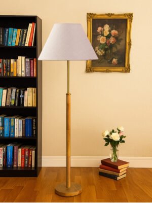 Ambika Home White  Shade Premium Floor Lamp for Living Room, Bedroom & Hallway | Decorative Standing Light | E27 Holder Included Bulb