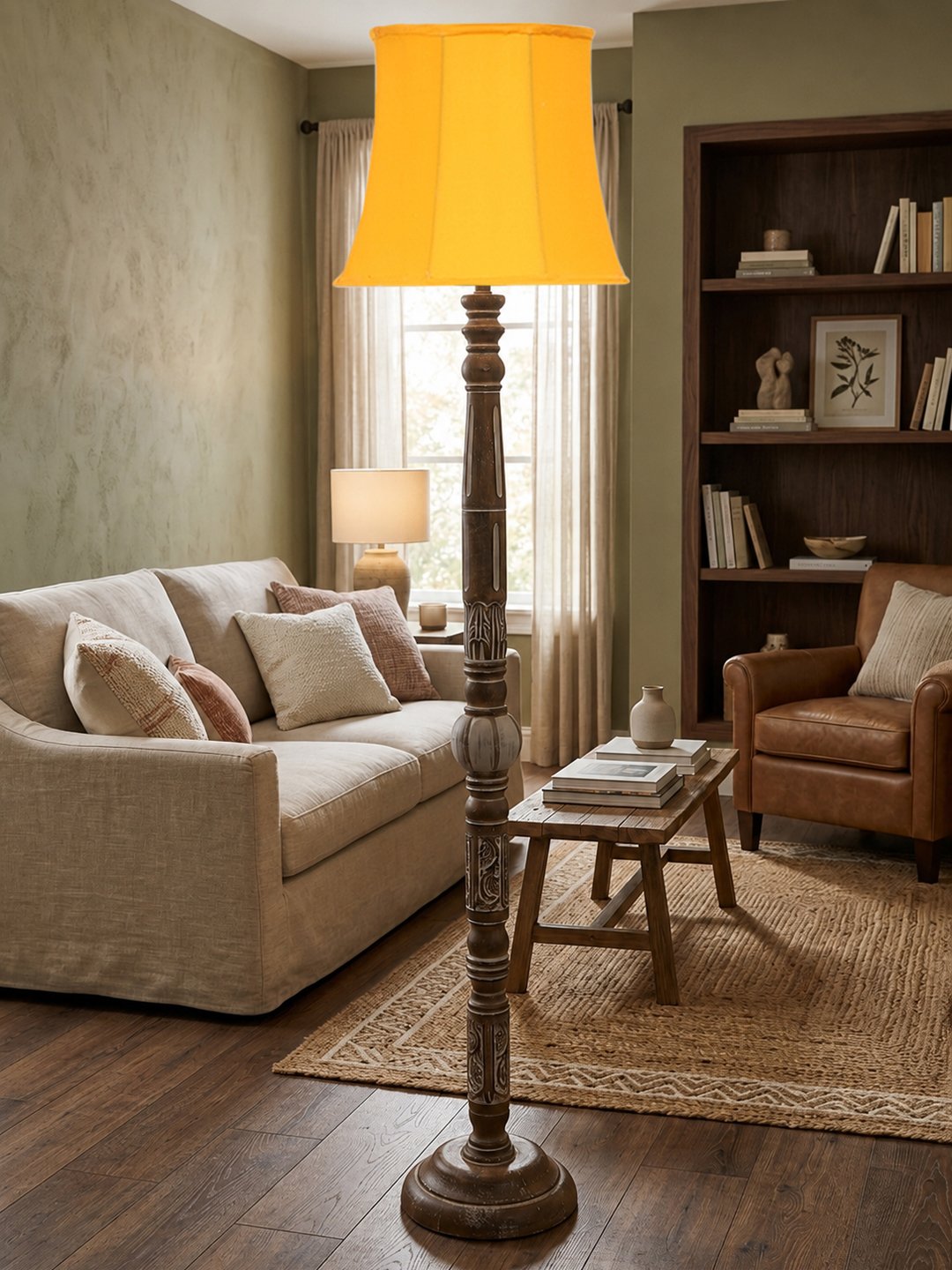 Ambika Home Nordic Bloom White Brushed Floor Lamp | Premium Living Room, Bedroom & Hallway Lighting | E27 Holder & Bulb Included