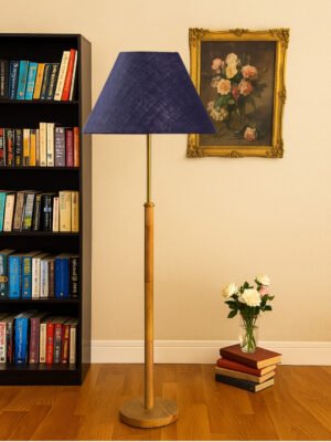 Ambika Home Blue  Shade Premium Floor Lamp for Living Room, Bedroom & Hallway | Decorative Standing Light | E27 Holder Included Bulb