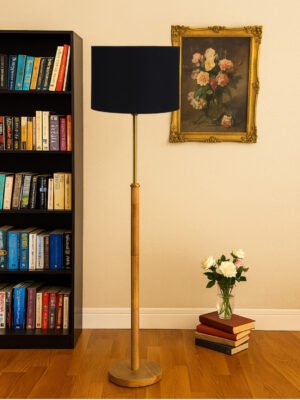 Ambika Home Black Shade Premium Floor Lamp for Living Room, Bedroom & Hallway | Decorative Standing Light | E27 Holder Included Bulb