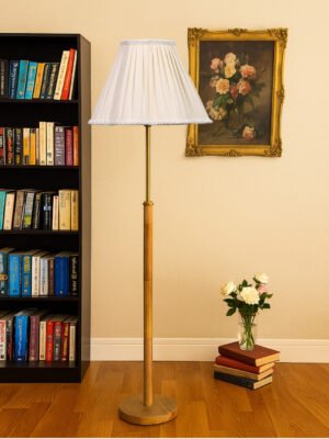 Ambika Home Off-white  Shade Premium Floor Lamp for Living Room, Bedroom & Hallway | Decorative Standing Light | E27 Holder Included Bulb