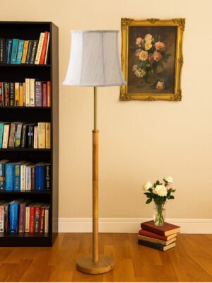 Ambika Home Off-white  Shade Premium Floor Lamp for Living Room, Bedroom & Hallway | Decorative Standing Light | E27 Holder Included Bulb