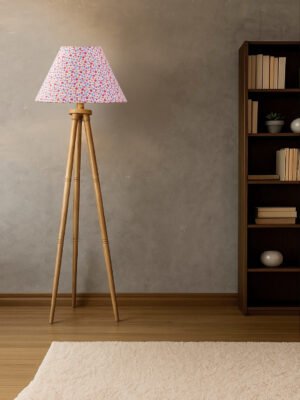 Ambika Home Designer Multi Wooden Natural Tripod Floor Light for Living Space & Hotels | E27 Holder Included Bulb