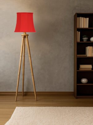Ambika Home Luxury Red Shade Floor Lamp for Contemporary Home Decor | E27 Holder Included Bulb