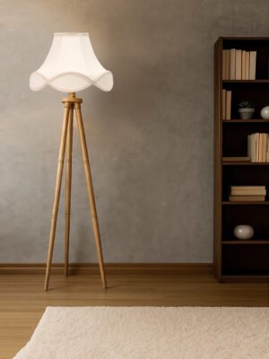 Ambika Home Luxury Off-white Shade Floor Lamp for Contemporary Home Decor | E27 Holder Included Bulb