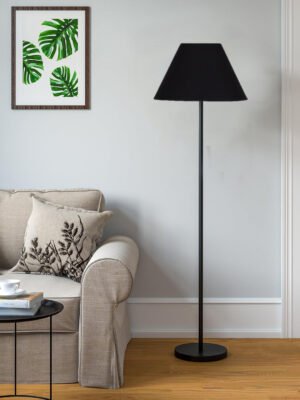 Ambika Home Black Shade Luxury Floor Lamp for Living Room & Bedroom | E27 Holder Included Bulb