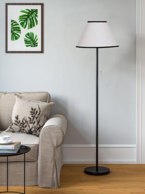 Ambika Home Scandinavian White  Standing Floor Lamp for Modern Homes | E27 Holder Included Bulb