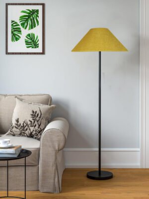 Ambika Home Decorative Yellow Floor Lamp for Living Spaces & Hotels | E27 Holder Included Bulb